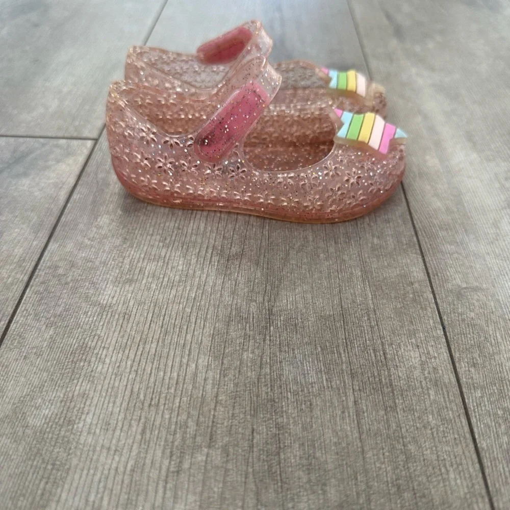 Old Navy Glitter Star Pink Jelly Sandals Shoes Toddler Girl Size 5